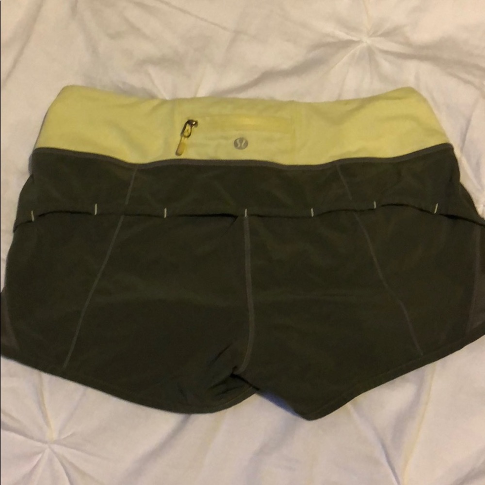 Olive green lululemons shorts
